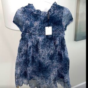 Burberry Navy and White Kids Dress